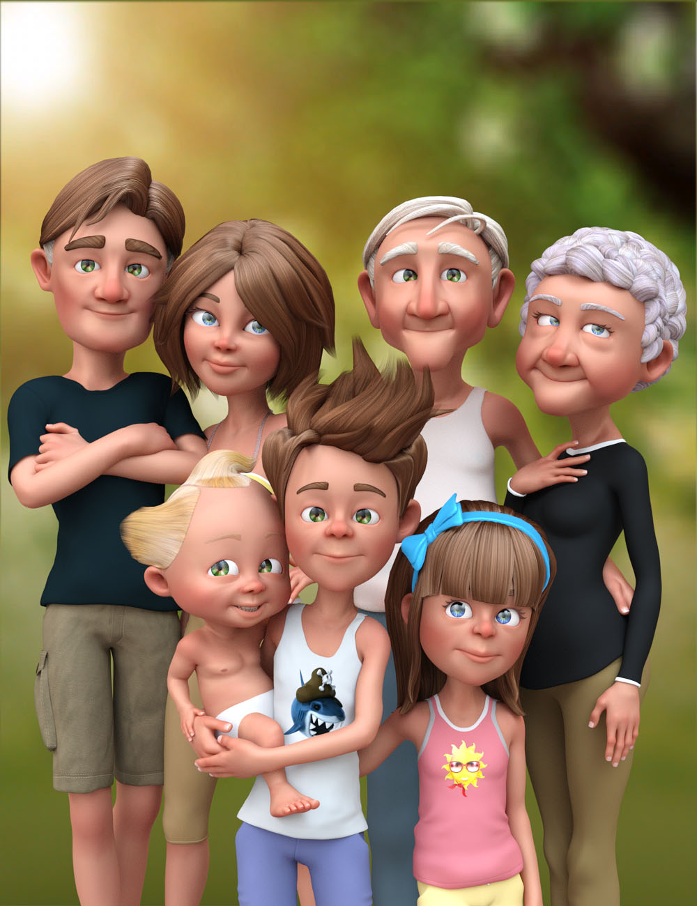 Toon Generations 2 Essentials for Genesis 3 by: 3D Universe, 3D Models by Daz 3D