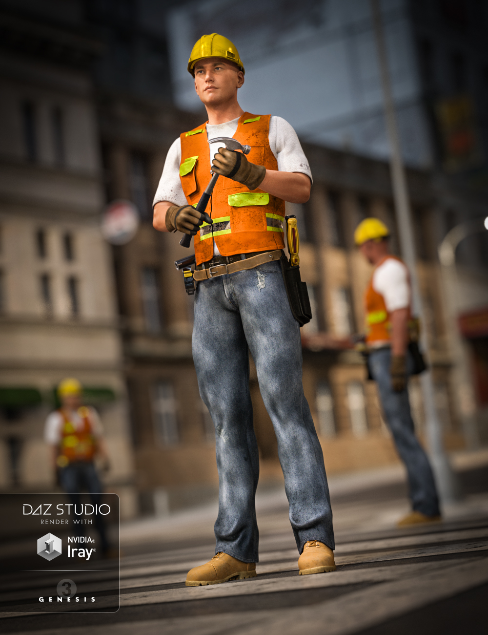 Construction Worker Outfit for Genesis 2 and Genesis 3 Male(s) by: Anna BenjaminRavenhair, 3D Models by Daz 3D