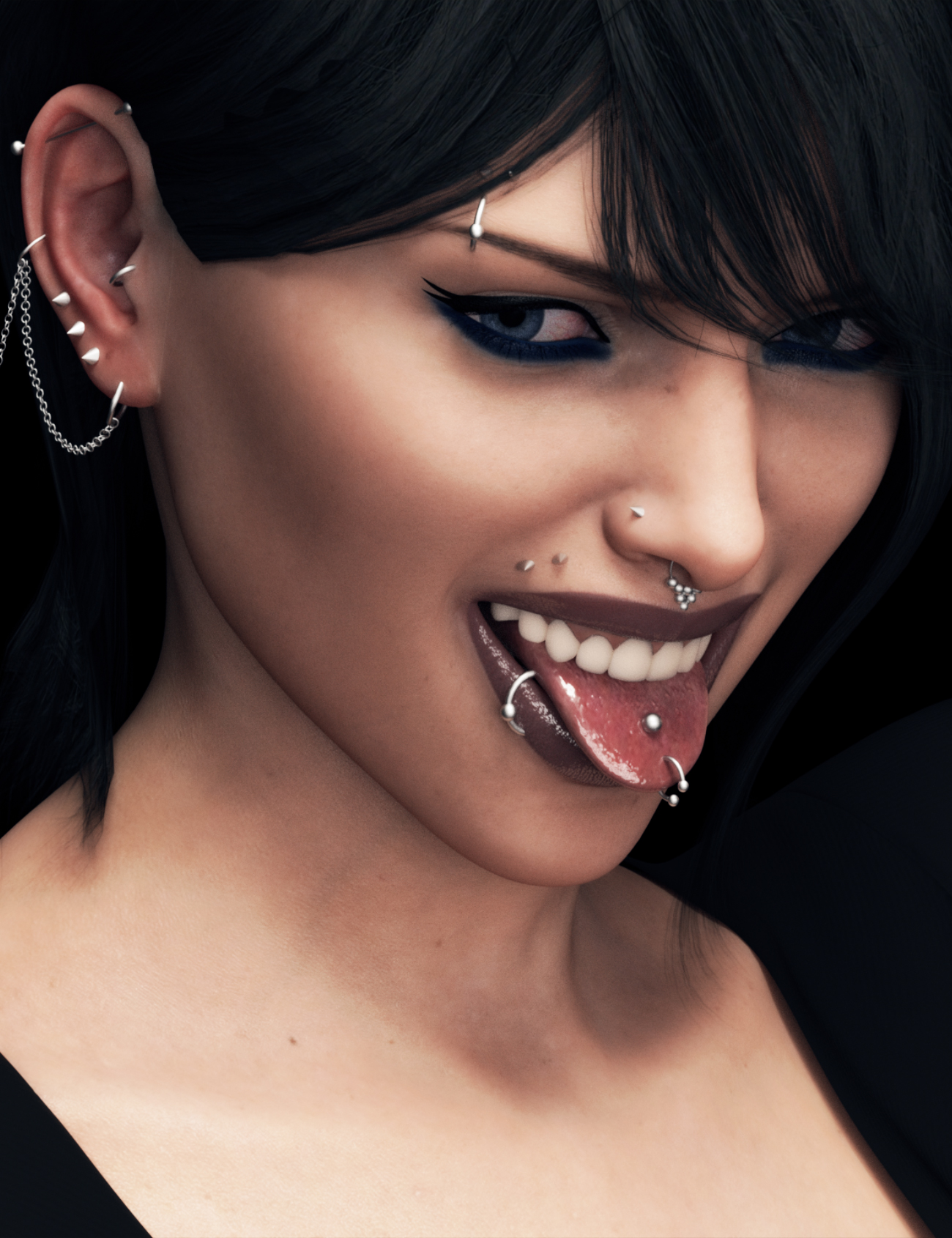 Piercing Collection by: Neikdian, 3D Models by Daz 3D