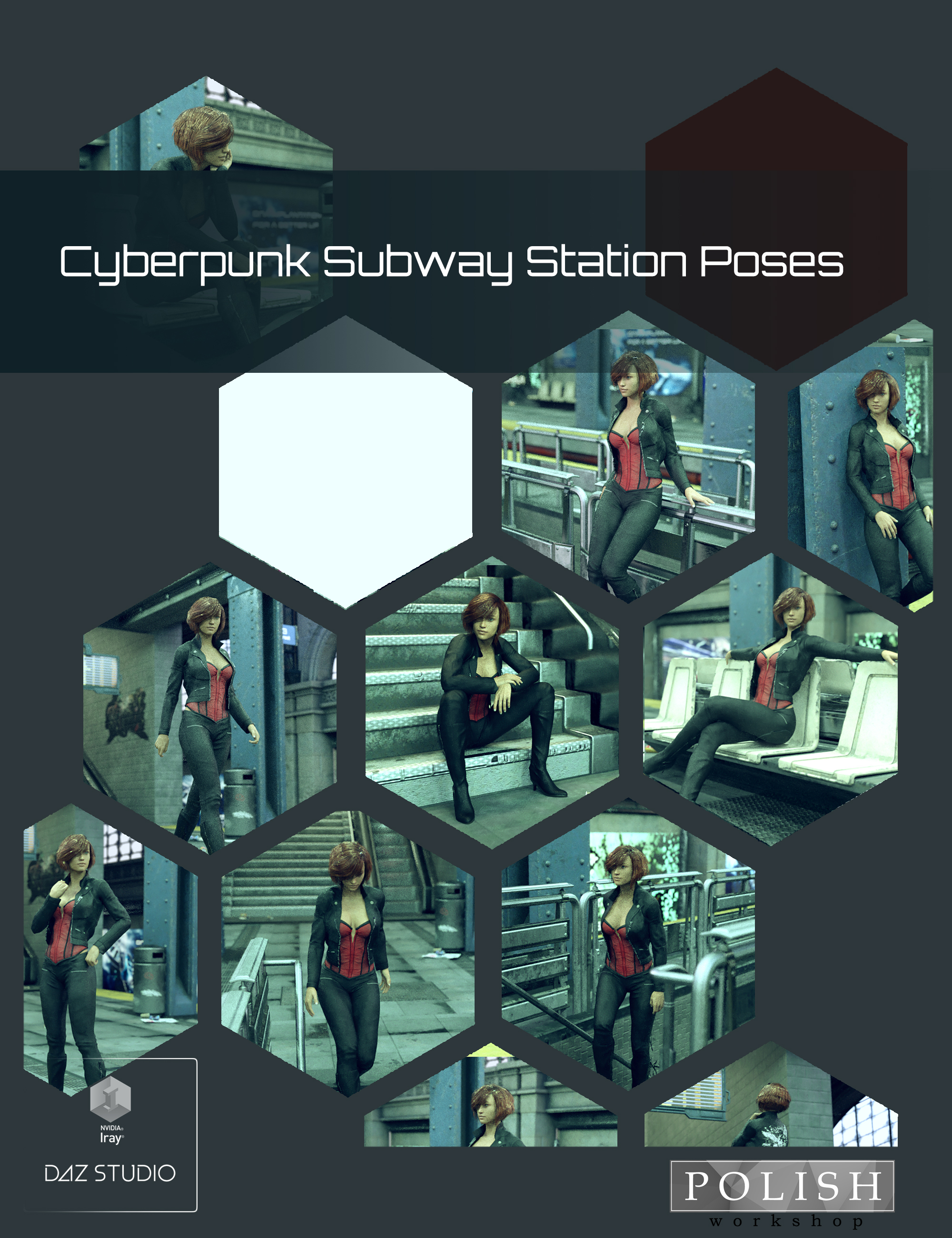 Cyberpunk Subway Station Poses by: Polish, 3D Models by Daz 3D
