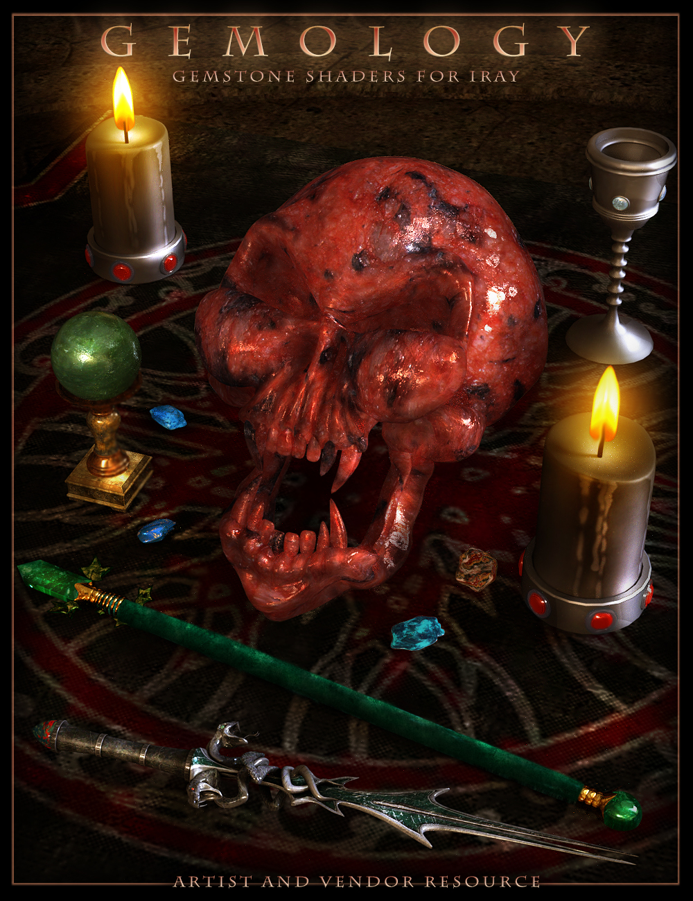 Gemology Iray Shaders by: IgnisSerpentus, 3D Models by Daz 3D