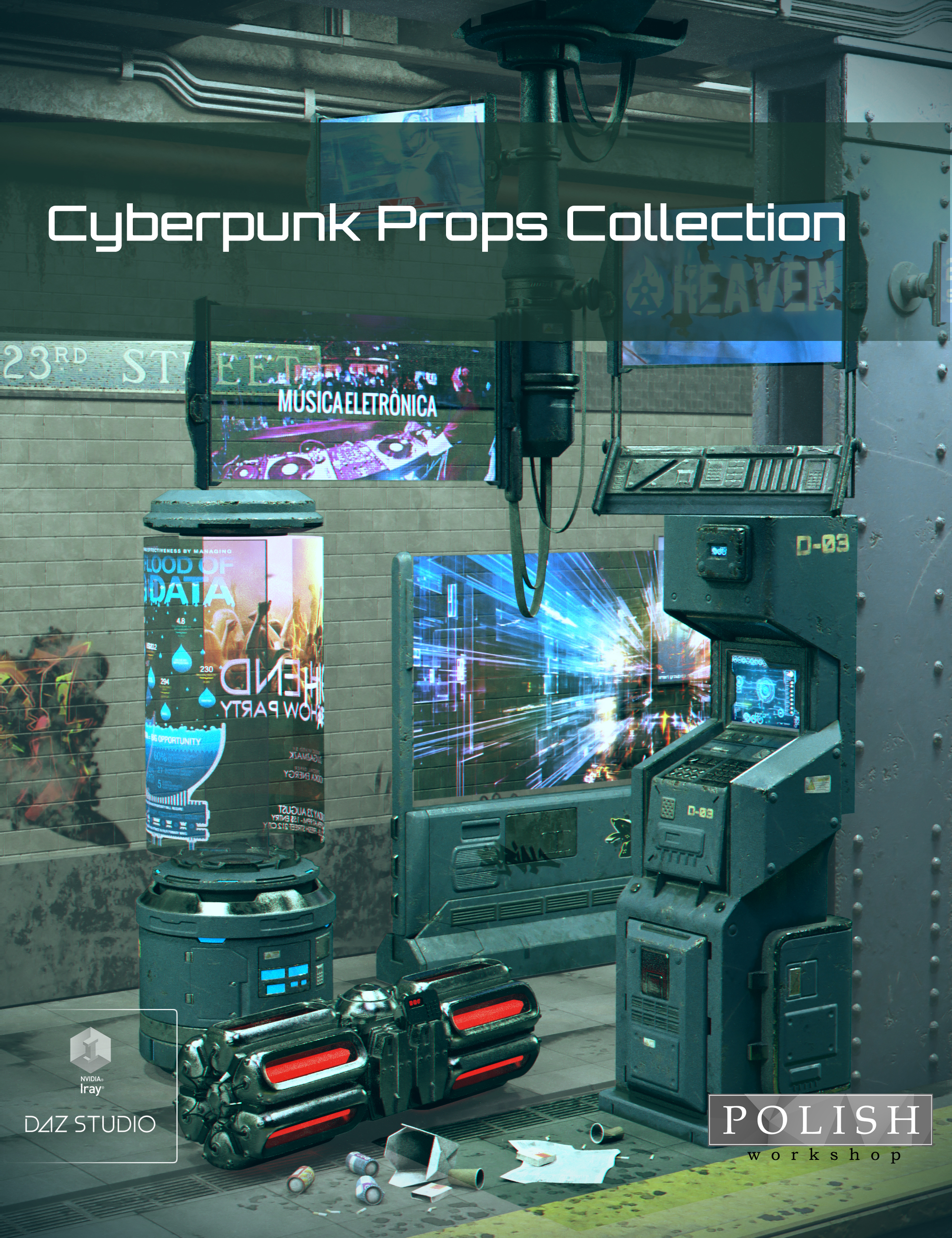 Cyberpunk Props Collection by: Polish, 3D Models by Daz 3D