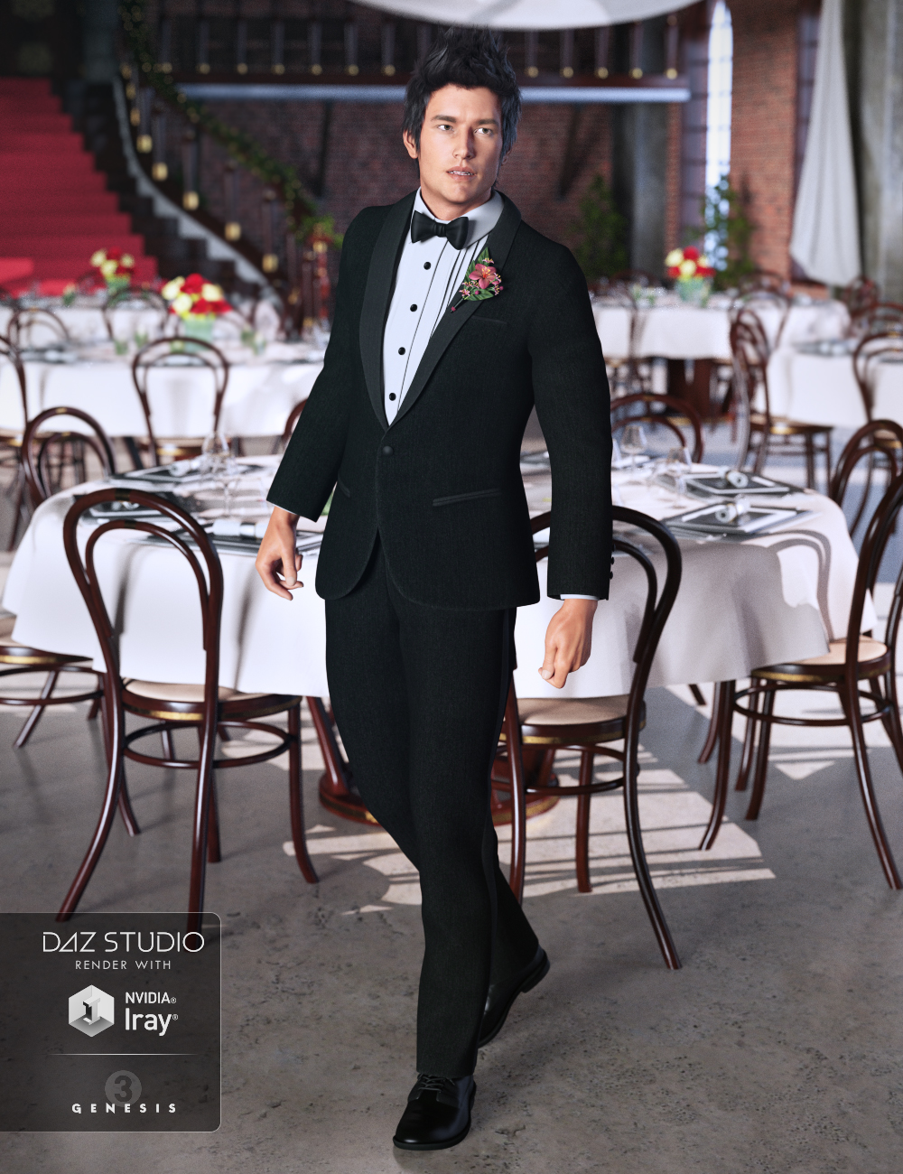 Classic Tuxedo for Genesis 3 Male(s) by: Anna BenjaminMada, 3D Models by Daz 3D