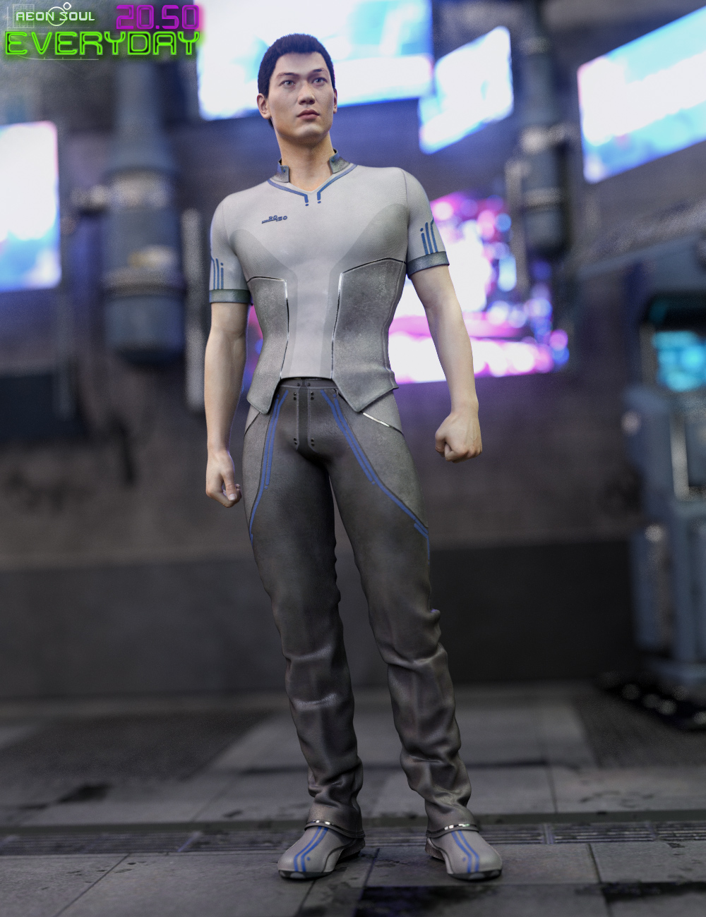 20.50 Cyberpunk Everyday Clothes for Genesis 3 Male(s) by: Aeon Soul, 3D Models by Daz 3D
