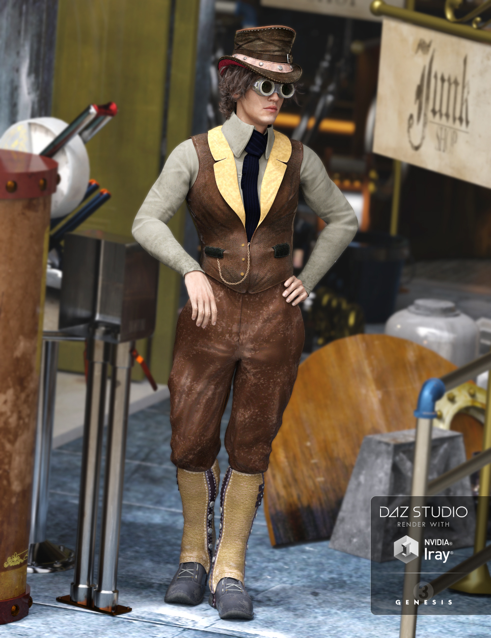 Mr. Cogsworth by: Sixus1 Media, 3D Models by Daz 3D
