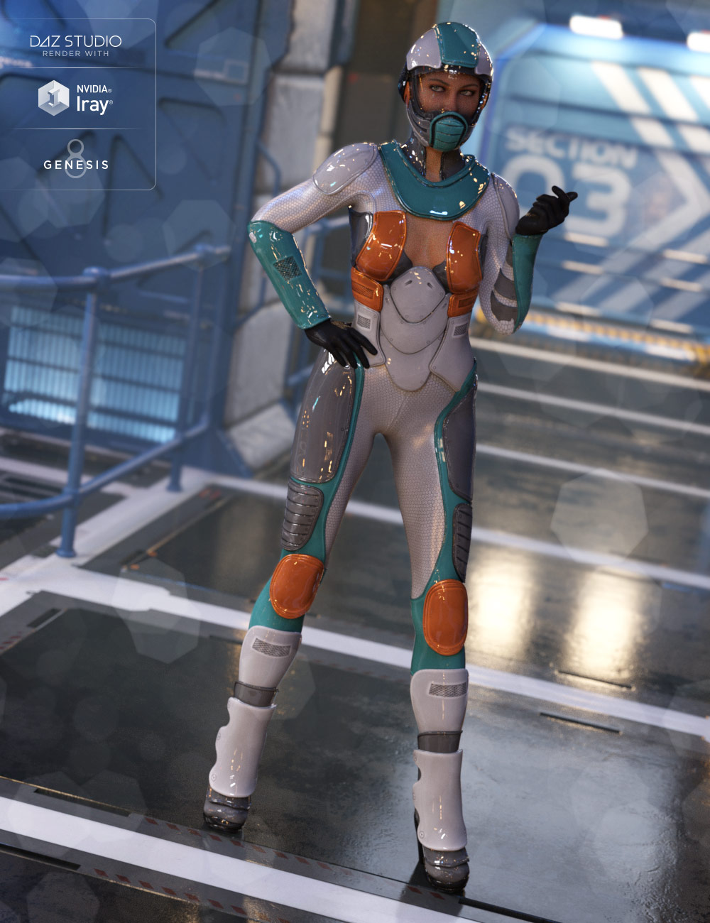 Andromeda Sci-Fi Outfit for Genesis 8 Female(s) by: DemianYura, 3D Models by Daz 3D