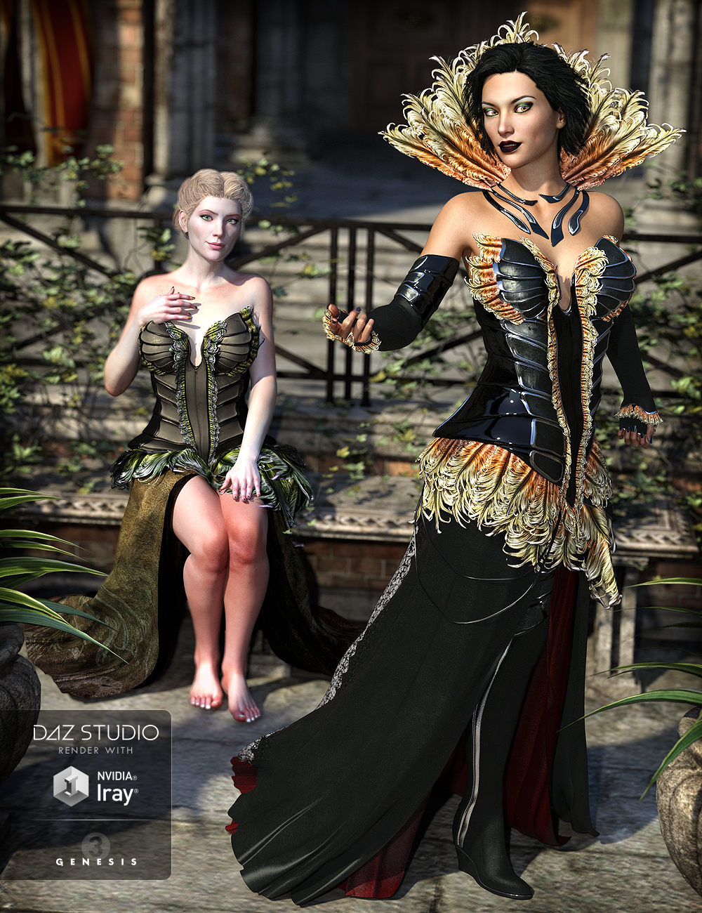 The Corvus Ensemble for Genesis 3 Female(s) and Genesis 8 Female(s) by: ArkiShox-Design, 3D Models by Daz 3D