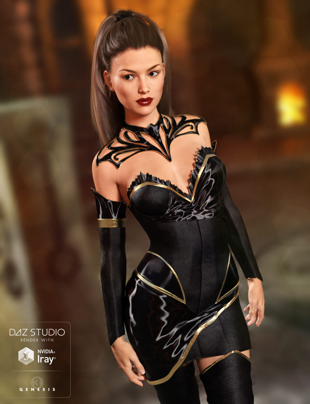 Keeper of the Sun Outfit for Genesis 3 Female(s) and Genesis 8 Female(s) by: 4blueyes, 3D Models by Daz 3D