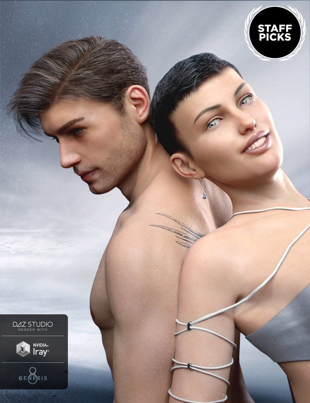 Classic Side Part Hair for Genesis 3 and 8 by: RedzStudio, 3D Models by Daz 3D