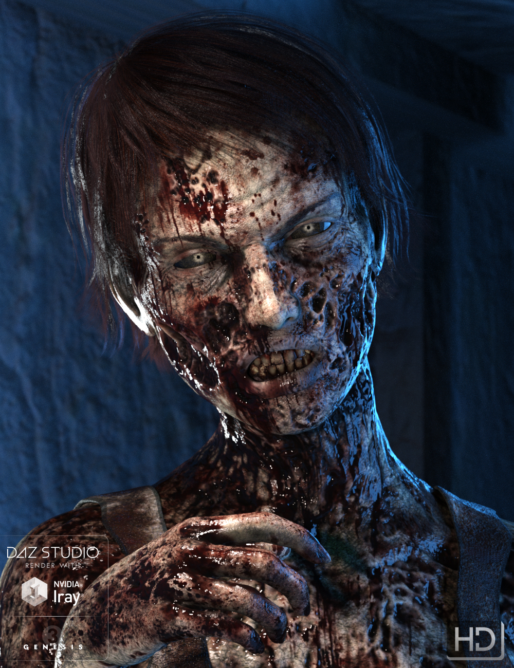 Ultimate Zombie HD for Genesis 3 Female by: Groovy Patrol, 3D Models by Daz 3D
