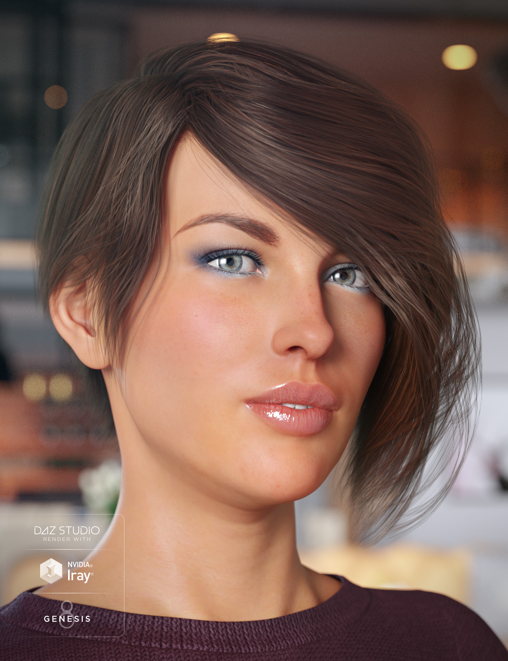 Evony Hair for Genesis 8 Female(s) by: goldtassel, 3D Models by Daz 3D