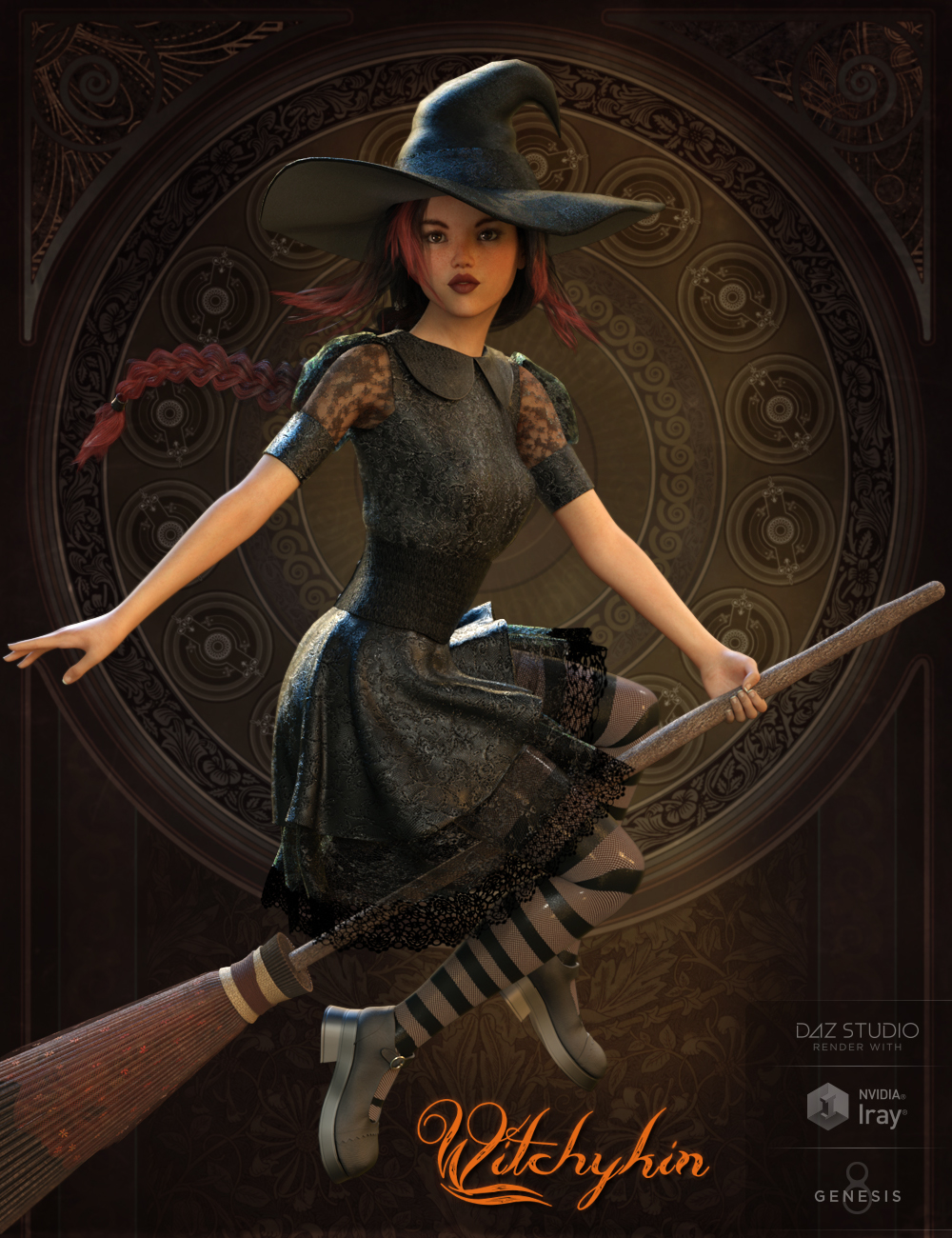 Witchykin Outfit for Genesis 8 Female(s) by: Pixelunashadownet, 3D Models by Daz 3D