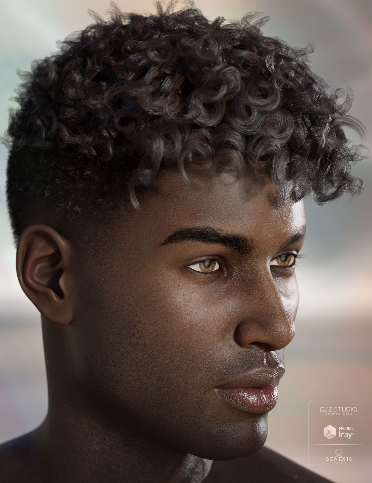 Terran Hair for Genesis 3 and 8 Male(s) by: AprilYSH, 3D Models by Daz 3D