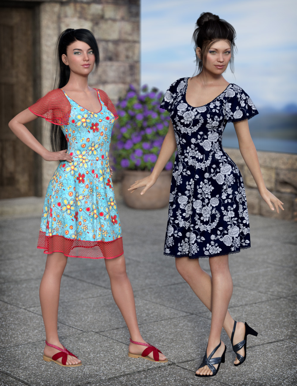 dForce Summer Dream Addon Textures by: esha, 3D Models by Daz 3D