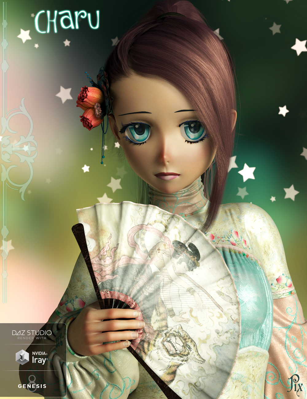Pix Charu for Sakura 8 by: Pixelunashadownet, 3D Models by Daz 3D
