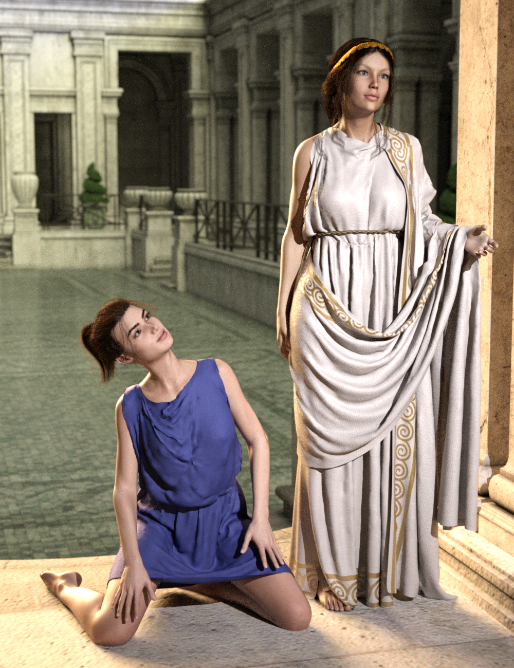 SY dForce Roman Clothing Pack Genesis 8 Female by: Sickleyield, 3D Models by Daz 3D