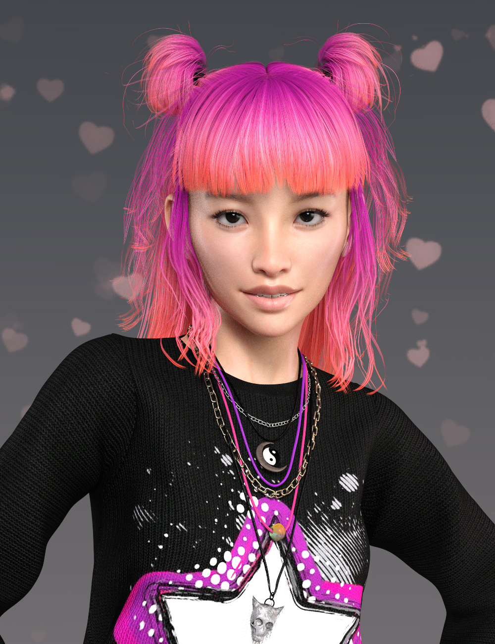 Mirai Hair for Genesis 3 and 8 Female(s) by: SWAM, 3D Models by Daz 3D