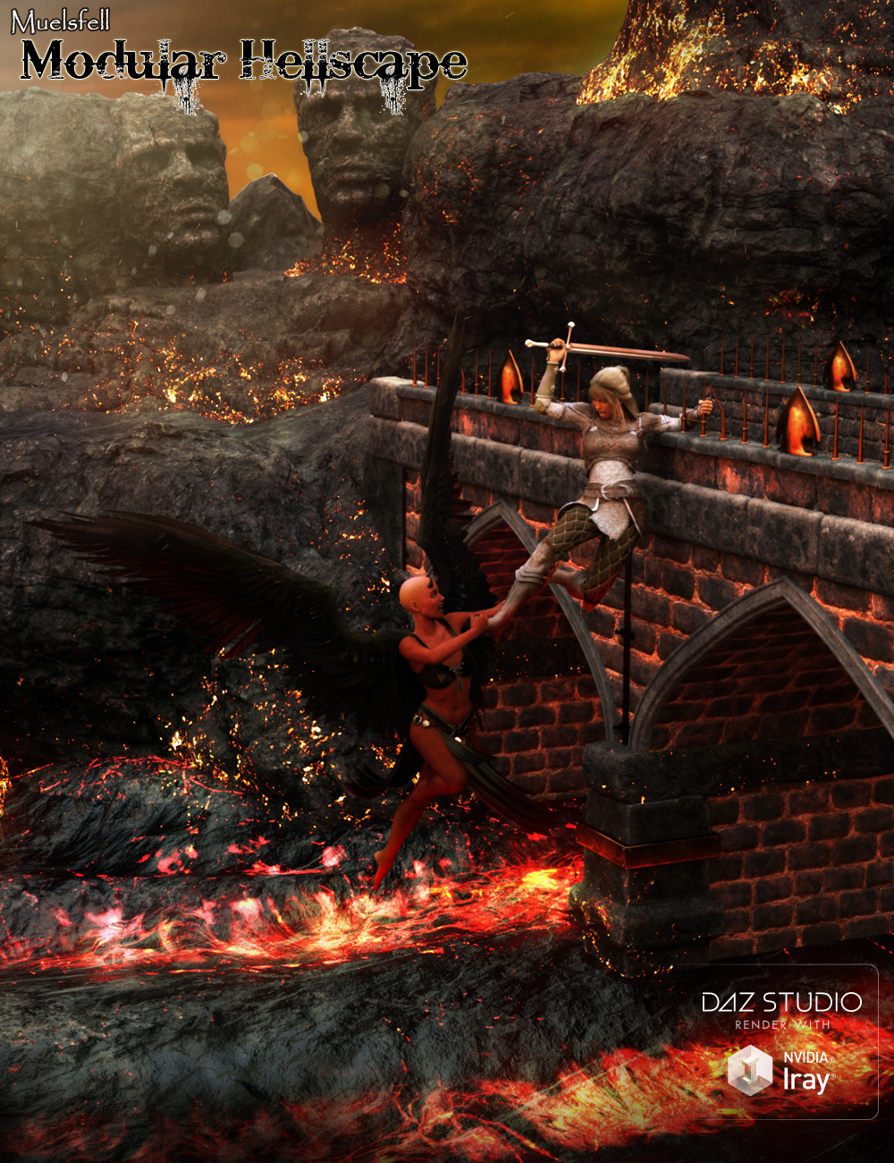 Muelsfell Modular Hellscape by: E-Arkham, 3D Models by Daz 3D