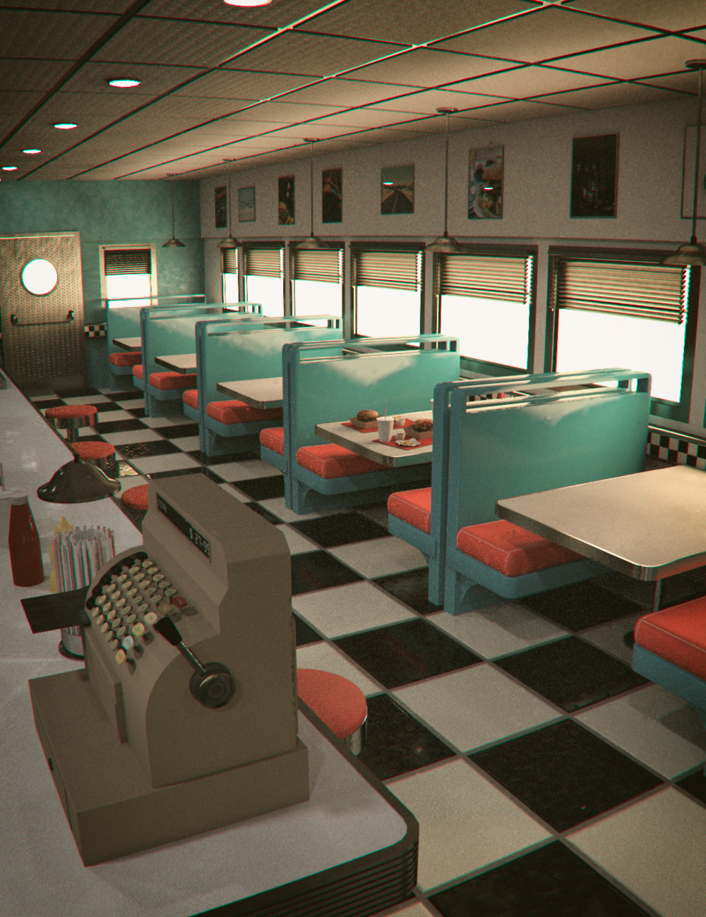 American Diner 60's by: Mely3D, 3D Models by Daz 3D