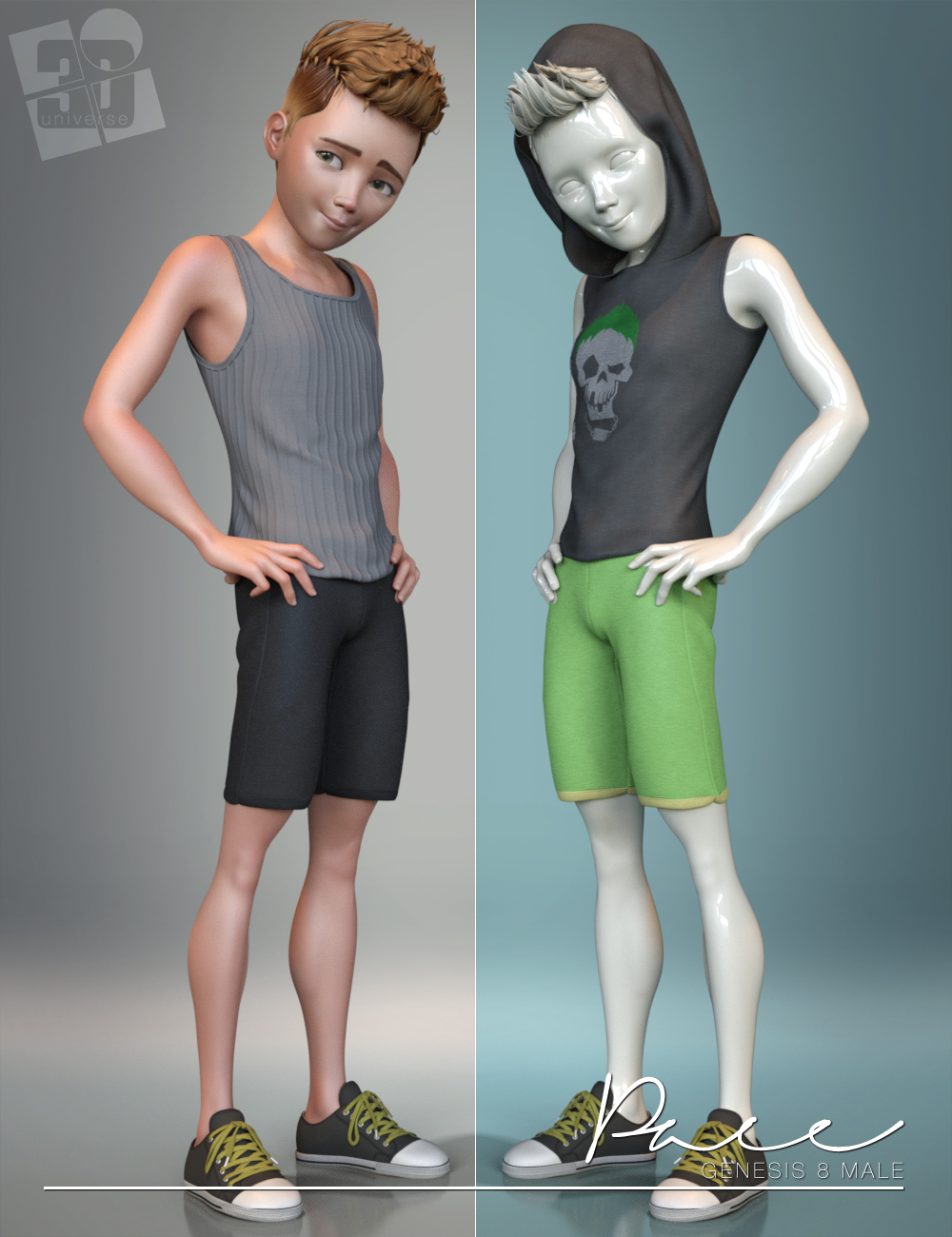 Pace Bundle for Genesis 8 Male(s) by: 3D Universe, 3D Models by Daz 3D