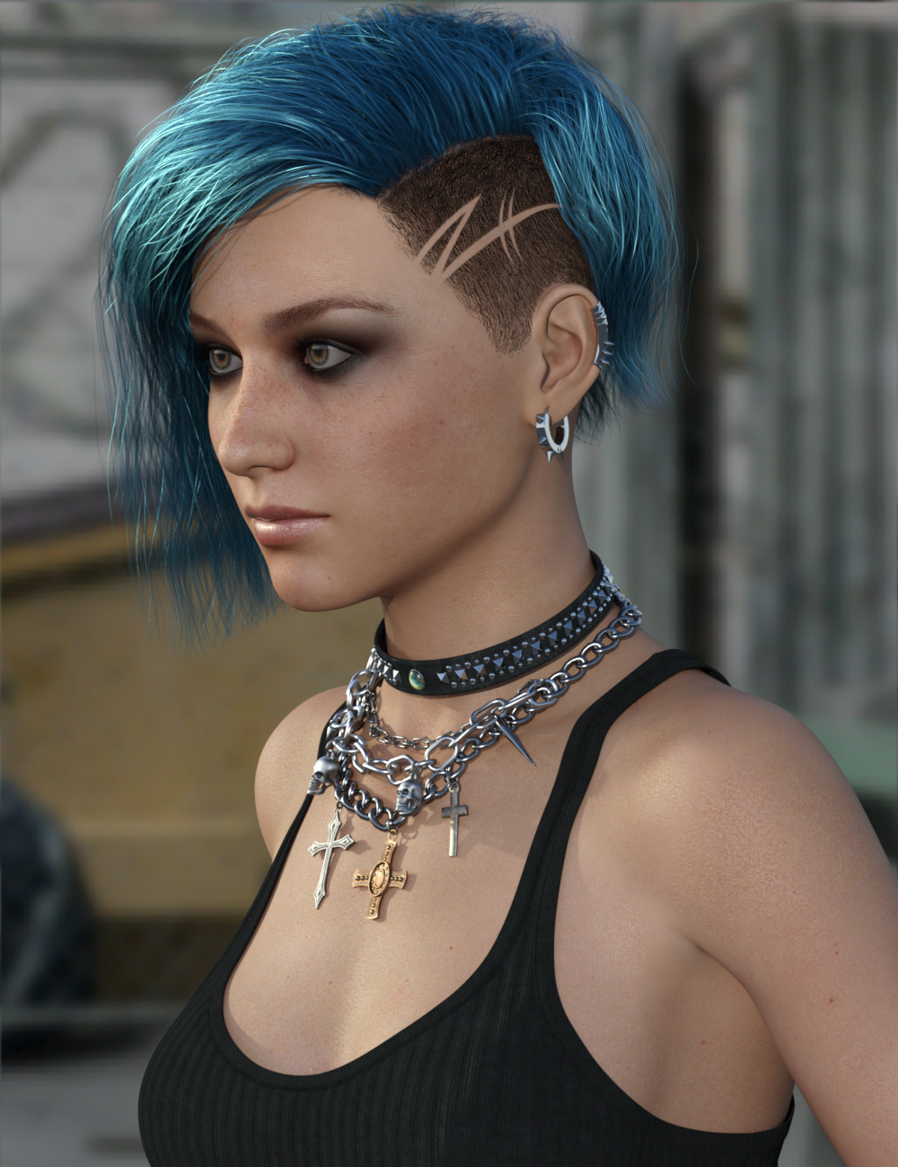 MRL Gem Hair for Genesis 3 and 8 Female by: Mihrelle, 3D Models by Daz 3D