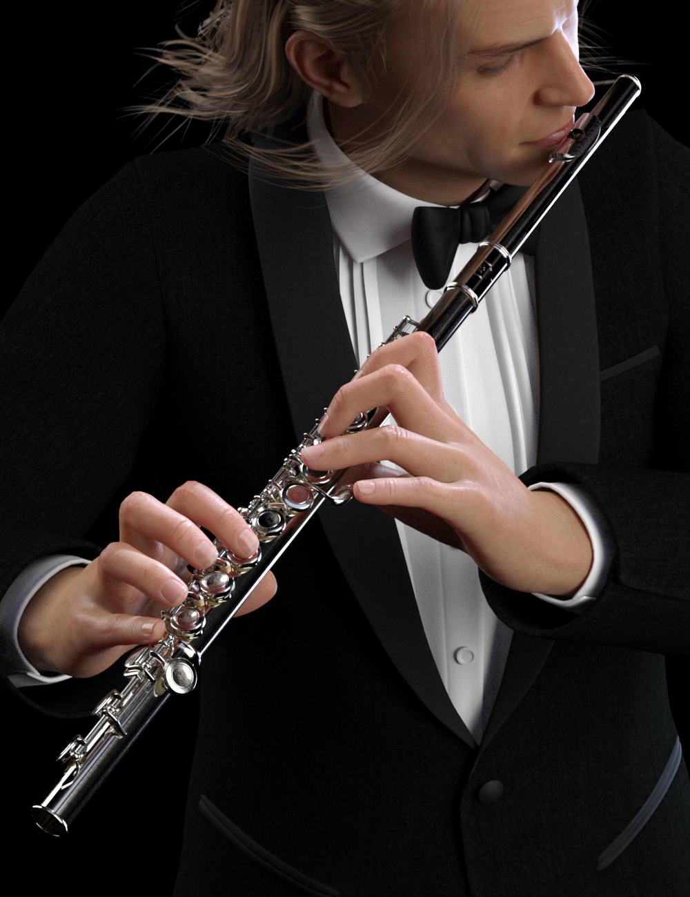 HD Flute and Poses for Genesis 8 by: Protozoon, 3D Models by Daz 3D