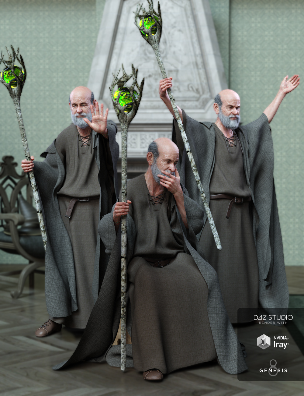 Wizard Lore Poses for Genesis 8 Male and Floyd 8 by: lunchlady, 3D Models by Daz 3D