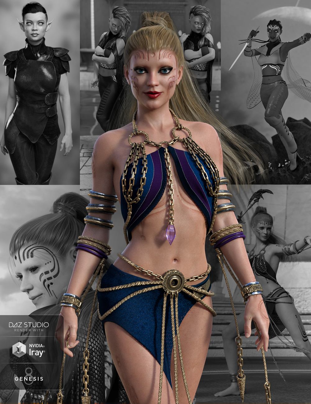 Zelara 8 Starter Bundle by: , 3D Models by Daz 3D