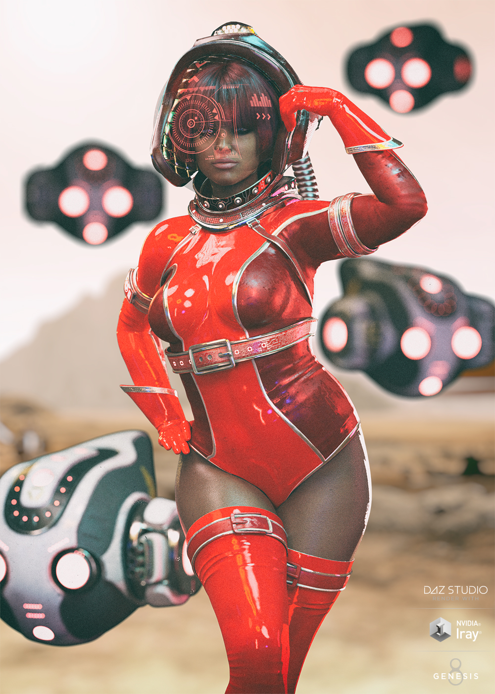 Dark-Space Outfit and Weapons for Genesis 8 Female(s) by: HM, 3D Models by Daz 3D