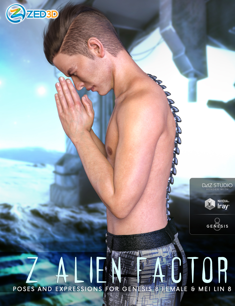 Z Alien Factor - Poses and Expressions for Nix 8 and Genesis 8 Male by: Zeddicuss, 3D Models by Daz 3D