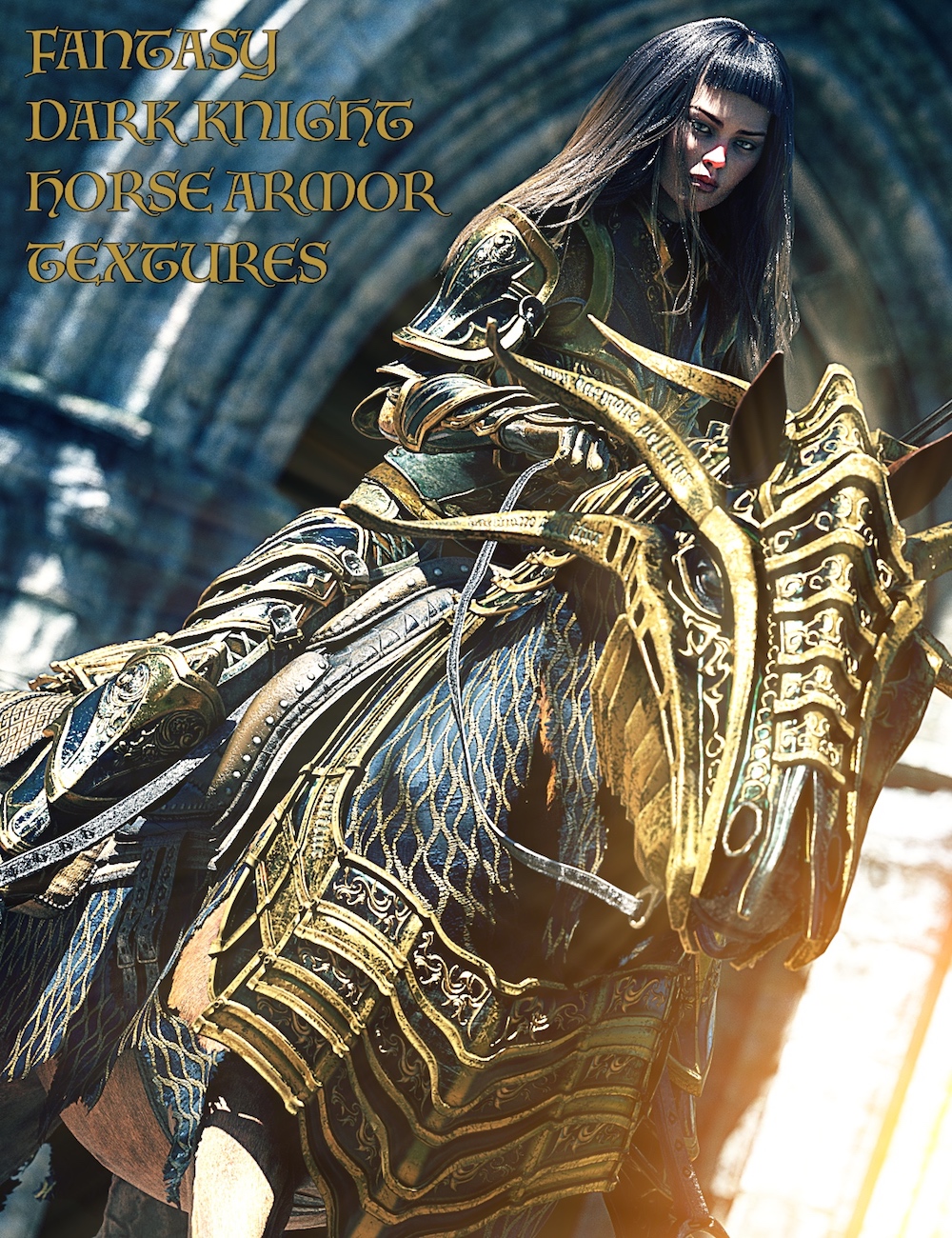 Fantasy Dark Knight Armor Texture Expansion by: Linday, 3D Models by Daz 3D