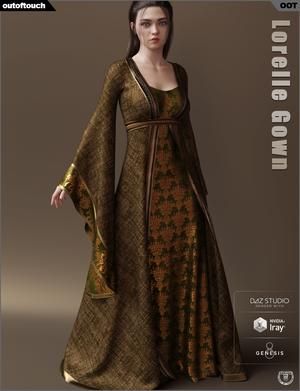 dForce Lorelle Gown by: outoftouch, 3D Models by Daz 3D