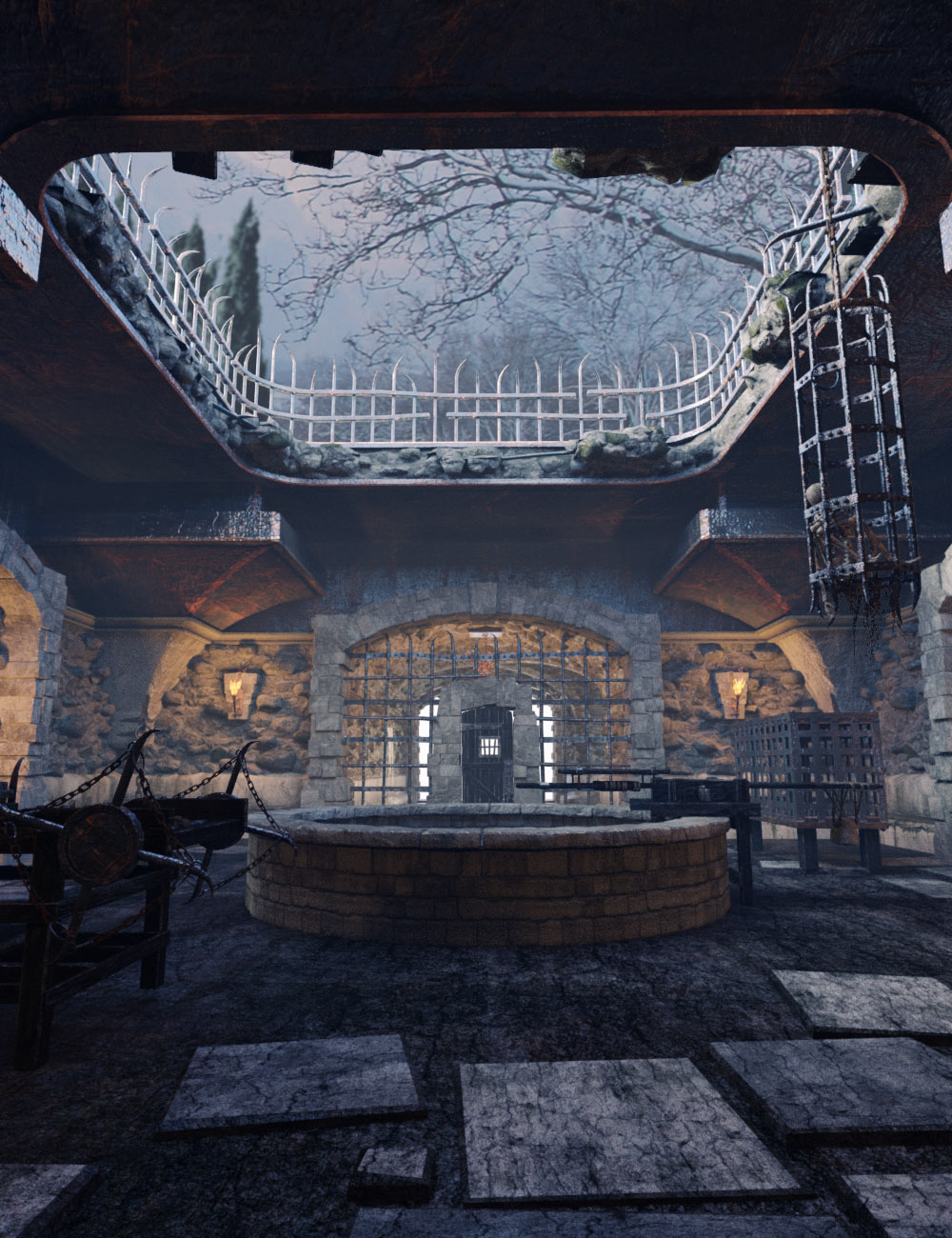 Castle Gravestone: The Dungeon Pit by: The Management, 3D Models by Daz 3D