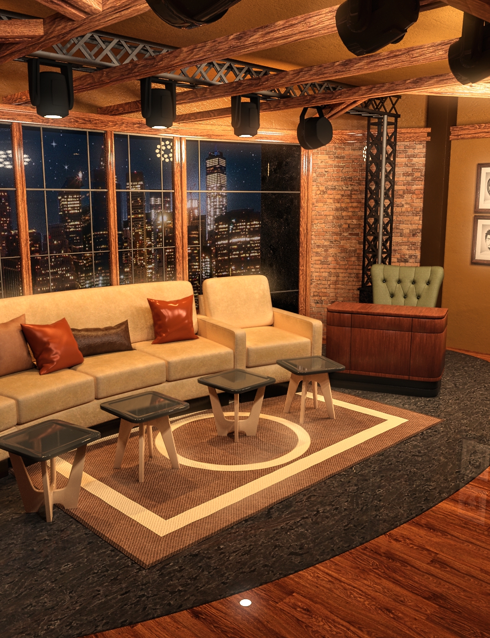 FG Talk Show Set and Dressing Room by: Fugazi1968Ironman, 3D Models by Daz 3D