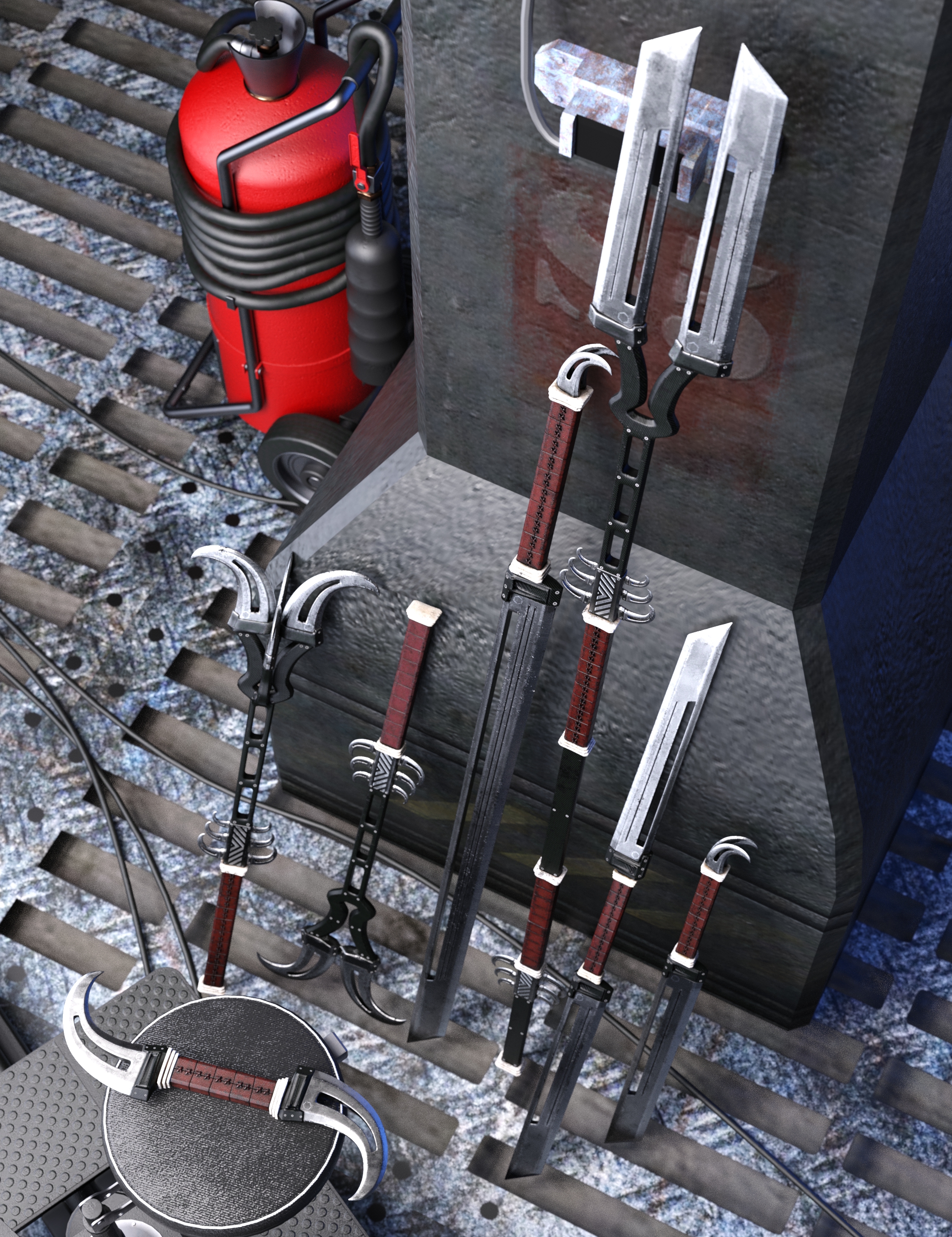 Blaze Weapons Collection by: Britech, 3D Models by Daz 3D