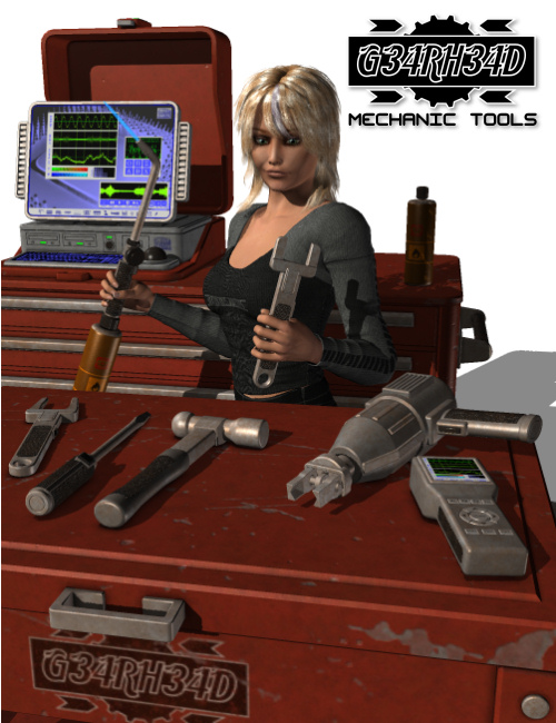 G34RH34D Mechanic Tools by: Nightshift3D, 3D Models by Daz 3D