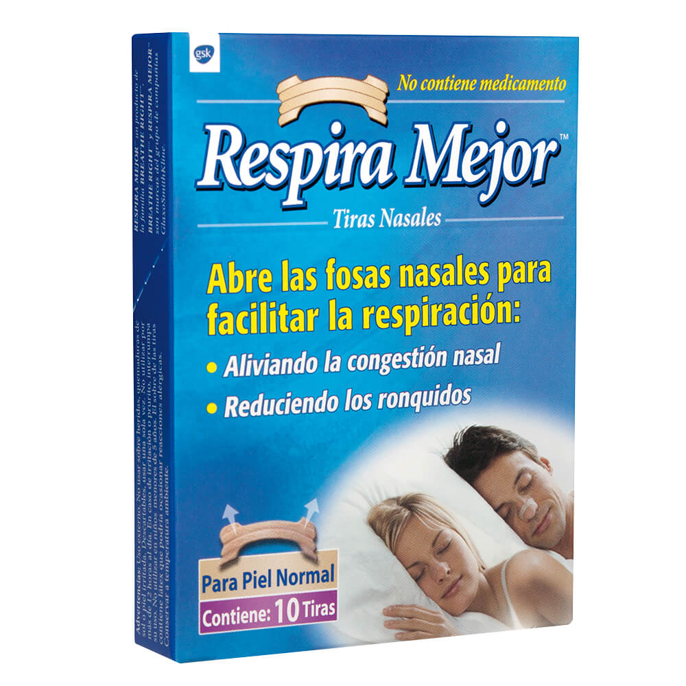 Parche Nasal Respira Mejor Piel Normal x 10 Unidades