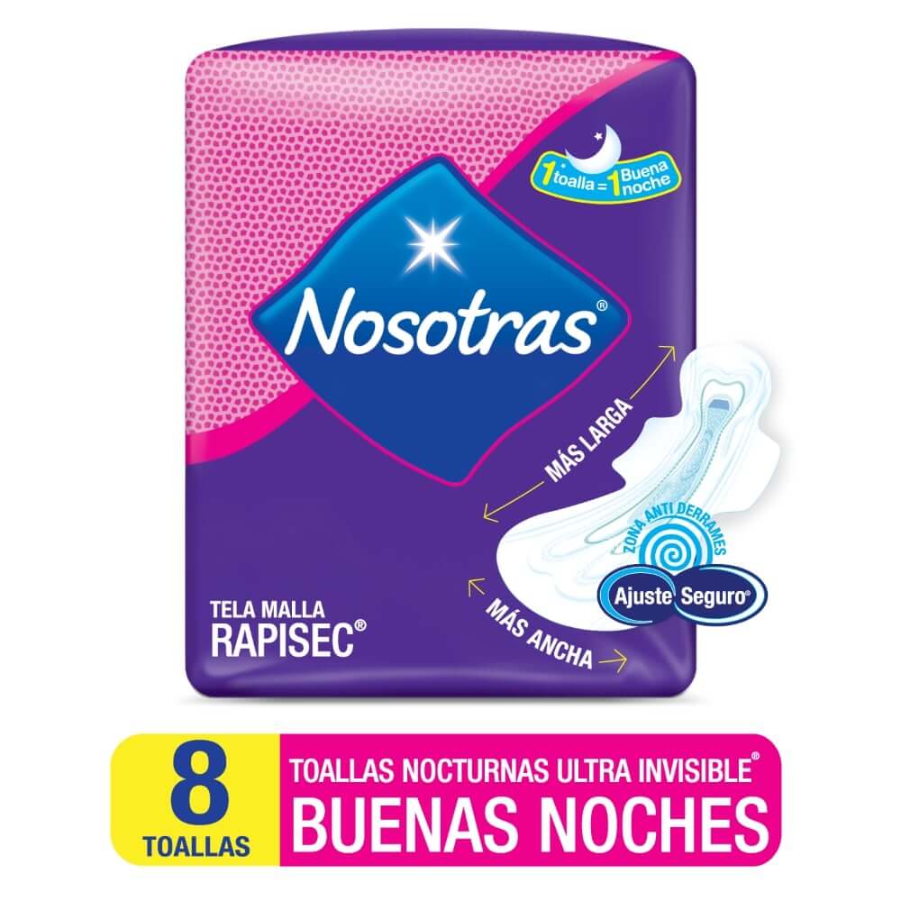 Nosotras Toalla Higienica Buenas Noches Ultra Invisible x 8 Unidades - Farmacias Pharmaexpress en Pharol Nosotras Toalla Higienica Buenas Noches Ultra Invisible x 8 Unidades - Farmacias Pharmaexpress en Pharol