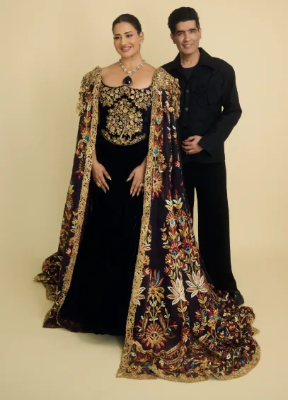Sudha Reddy’s Kalamkari-inspired ensemble brought the Tree of Life onto the Met Gala red carpet through a deeply layered conversation between couture and regional craft memory. Designed by Manish Malhotra, the look drew from temple iconography, celestial symbolism, and hand embroidery traditions that travelled across the body like narrative panels, echoing the storytelling language historically embedded within Kalamkari textiles. Photo: Courtesy of Manish Malhotra World.