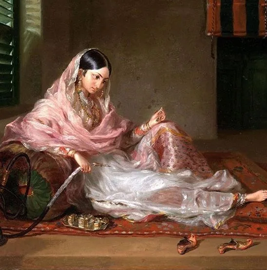 Francesco Renaldi, A Lady in Fine Dhaka Muslin, c. 1770–1780, painted in Dhaka during his time in colonial India.