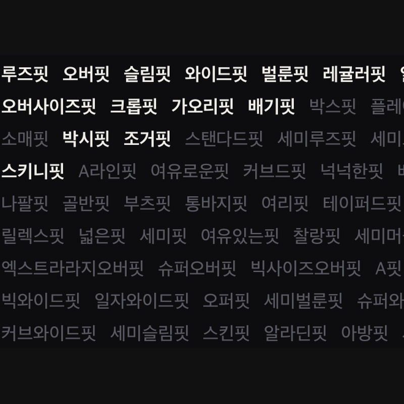 셀러가 쓰는 핏 표현 98종 - StyleRoom Tech