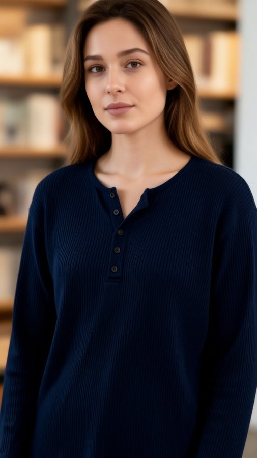 베이스 모델이 생성한 결과. 여성 모델에 밋밋한 티셔츠를 입혔다