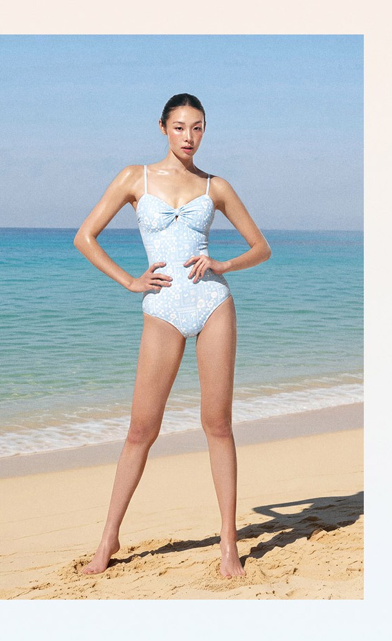 Mina2 Blue Swimsuit Front