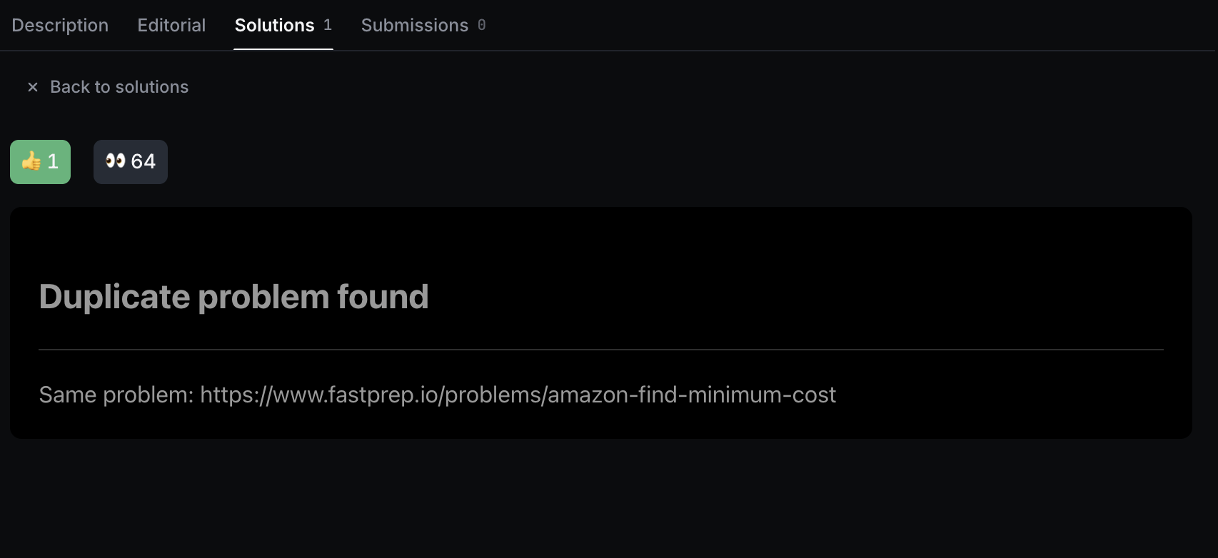 Duplicate problem found solution screenshot