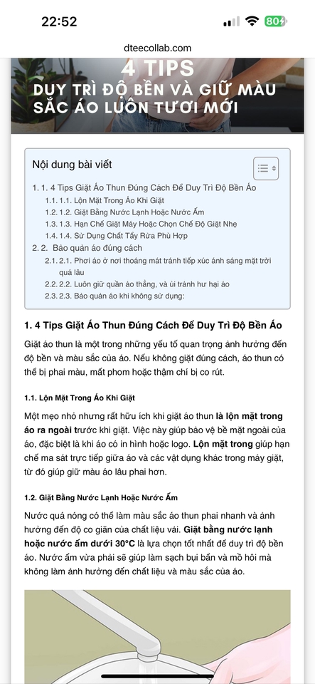 Dịch vụ viết nội dung tiếp thị nội dung tự do để giữ cho quần áo cotton bền màu.