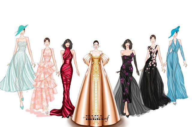 Diễn họa sản phẩm đầm dạ hội
