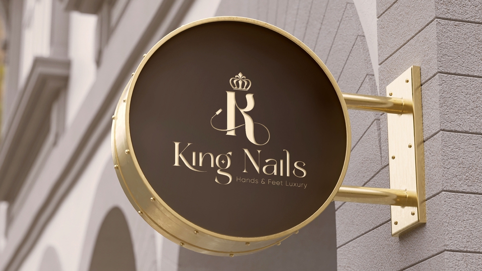 Thiết kế logo King Nails: Logo thương hiệu làm đẹp chuyên nghiệp, sang trọng.  Dịch vụ thiết kế logo giá rẻ.