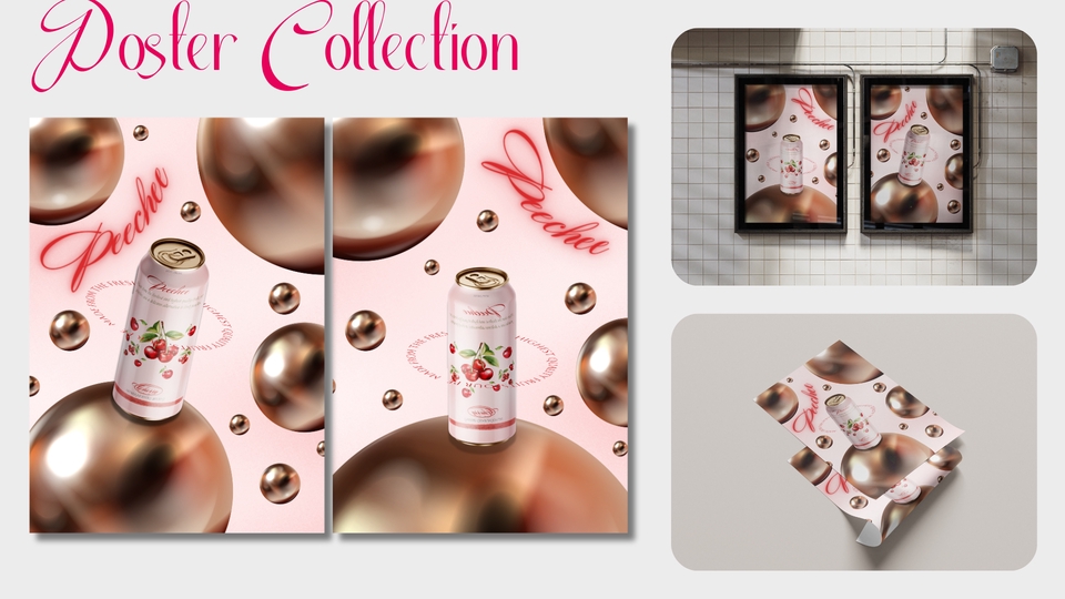 Thiết kế banner quảng cáo sản phẩm Peach cổ điển, bóng bẩy. Dịch vụ thiết kế banner online chuyên nghiệp.