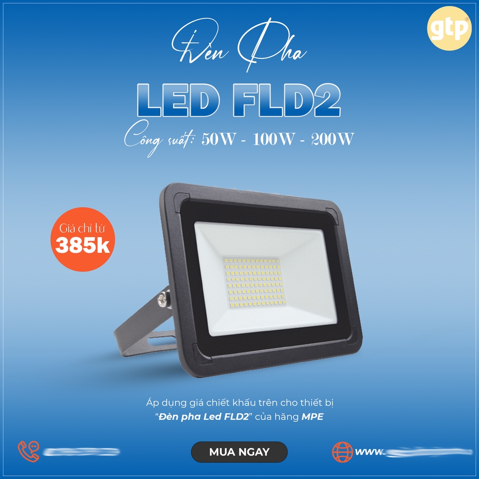 Việc làm Photoshop online: Đèn pha LED FLD2 50W-200W - Mua ngay!