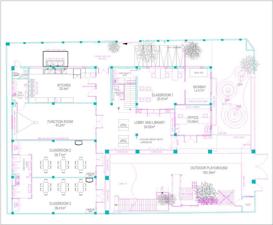Bố trí mặt bằng thiết kế bằng phần mềm autocad cho trường học với đầy đủ các phòng chức năng, suitable for:  việc làm autocad, tuyển dụng autocad, freelancer autocad.